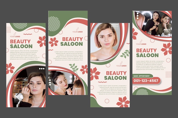 Beauty salon stories template design