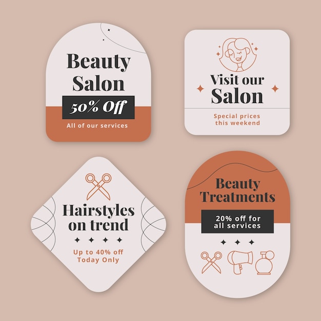 Free Vector beauty salon therapy labels template