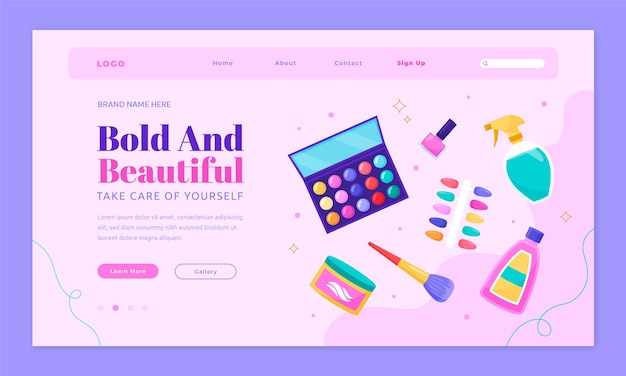 Free Vector beauty salon therapy landing page template