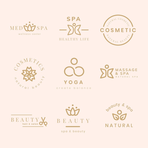 Free Vector beauty spa logo, creative modern design vector set