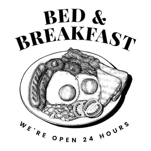 Free Vector bed and breakfast logo design vector