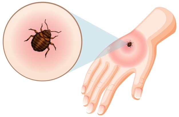 Free Vector bed bug bites sting on skin