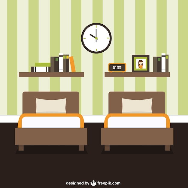 Free Vector bedroom furniture decoration