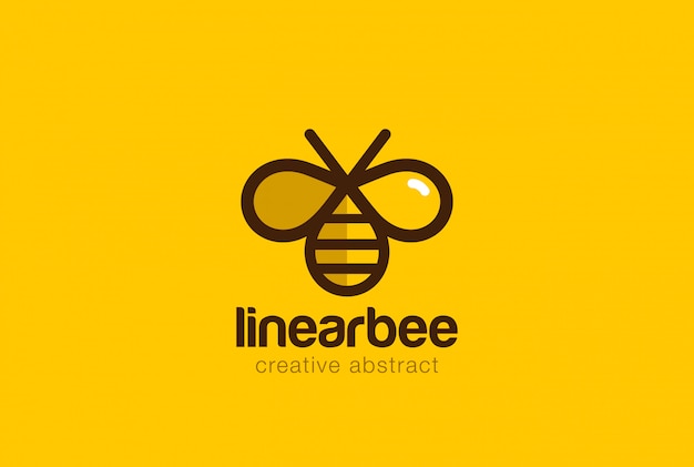 Free Vector bee logo linear vector icon.