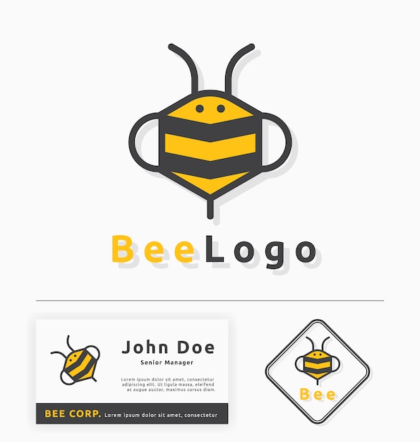 Free Vector bee logo template design