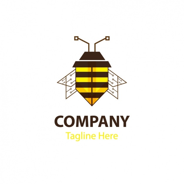 Free vector bee shape logo template