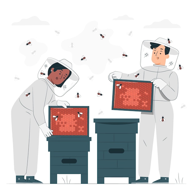 Free Vector beekeeping concept illustration