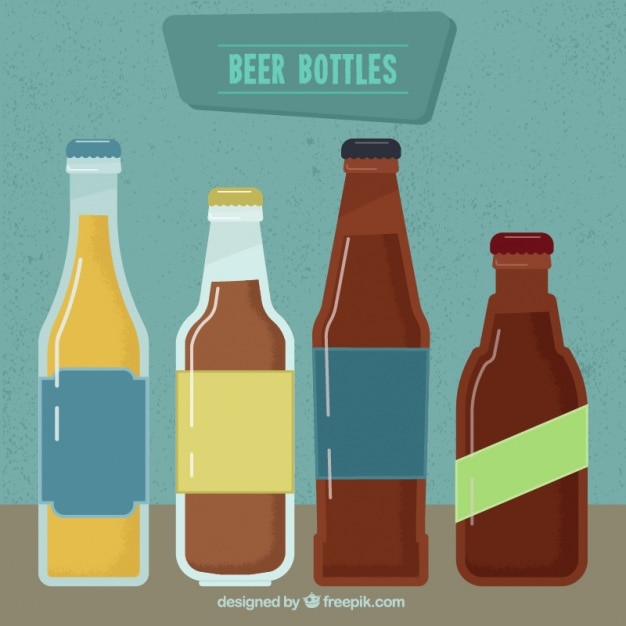 Free Vector beer bottles with different sizes