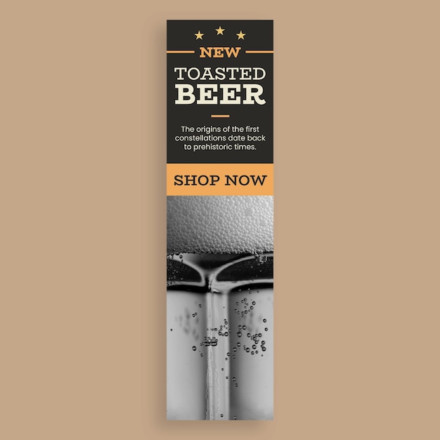 Beer brewery wide skyscraper banner template