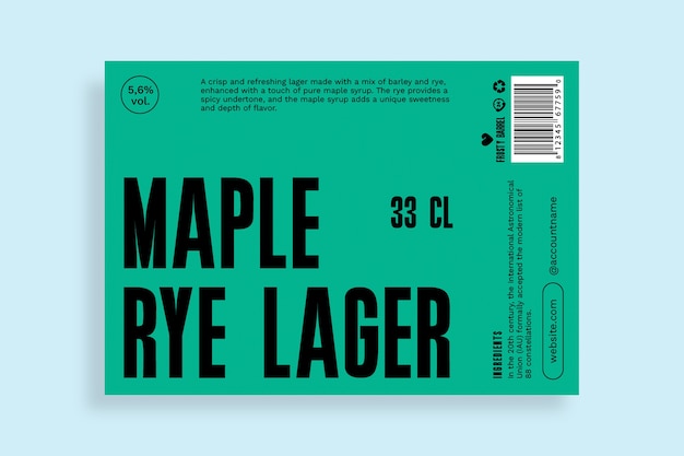 Free Vector beer label template design