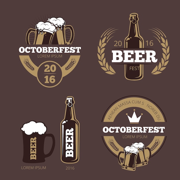 Beer label templates for beer house, brewing company, pub and bar.