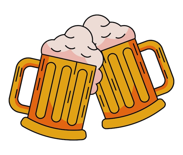 Free vector beer mug celebration icon isolated