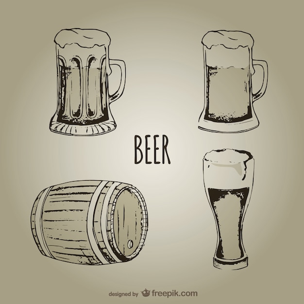 Free Vector beer mugs and glasses