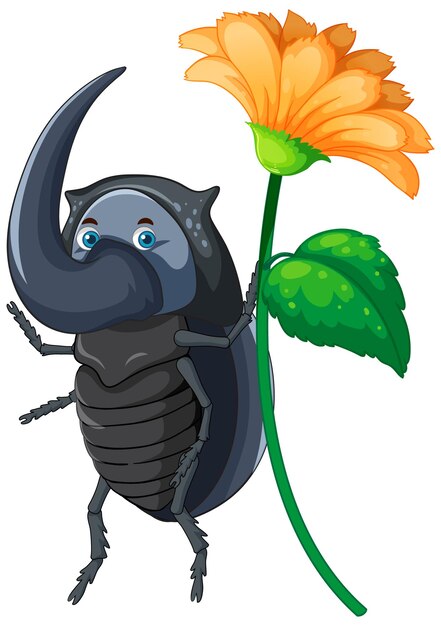 A beetle cartoon character isolated