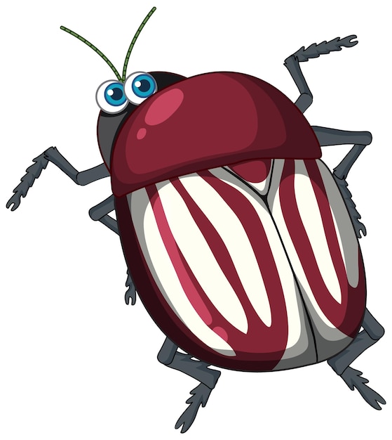 A beetle cartoon character isolated