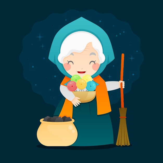 Befana in flat design