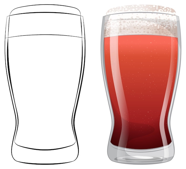 Free Vector before and after full beer glass illustration