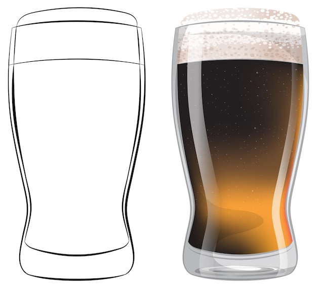 Free Vector before and after pint of beer