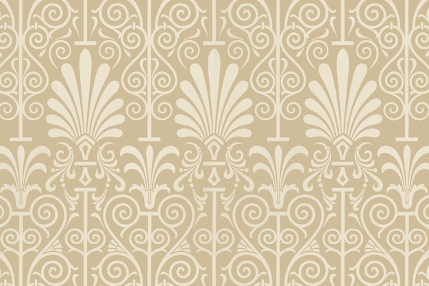 Free Vector beige greek key seamless pattern  background