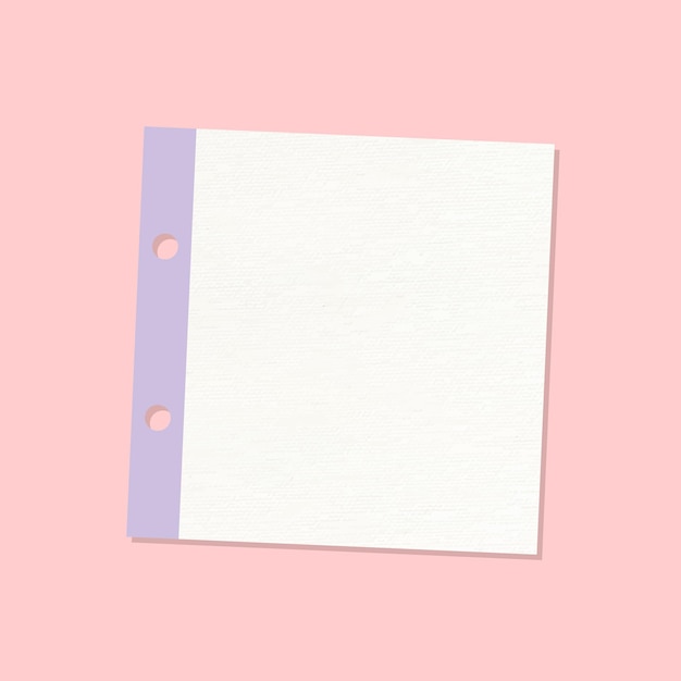 Free Vector beige hole punched notepaper journal sticker vector