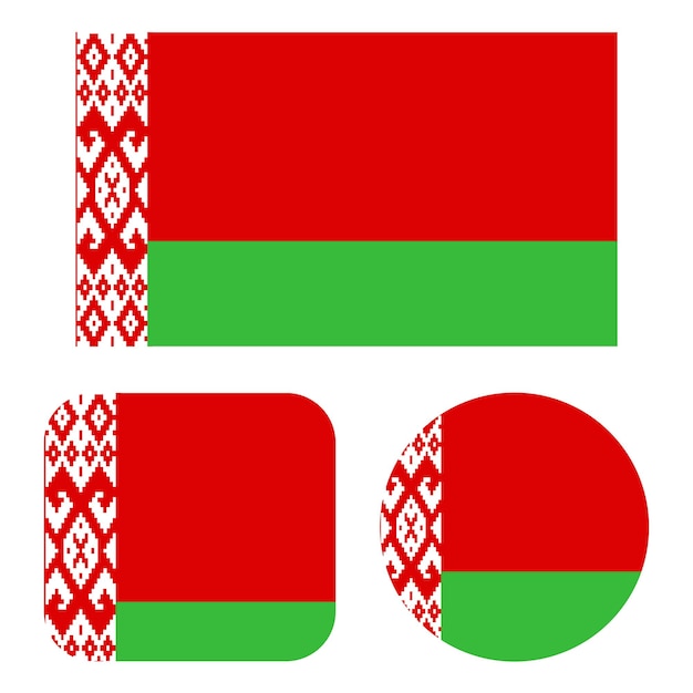 Free Vector belarus flag in rectangle square and circle