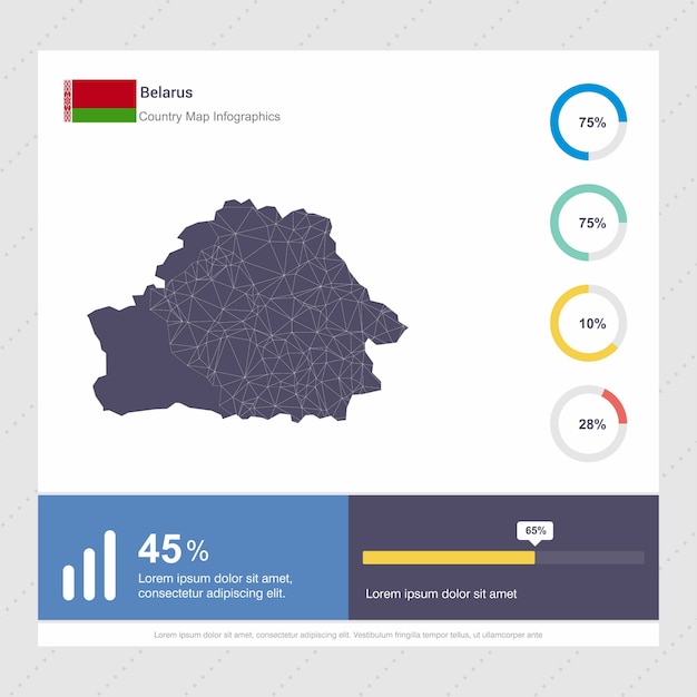 Belarus Map & Flag Infographics template