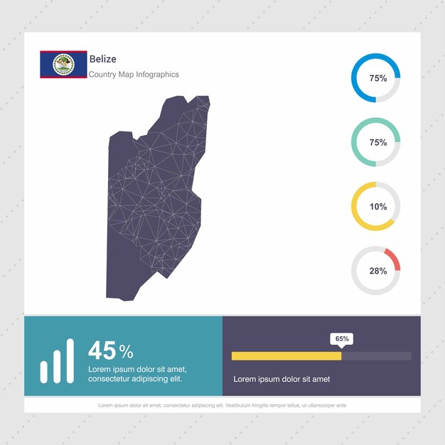 Belize Map & Flag Infographics template