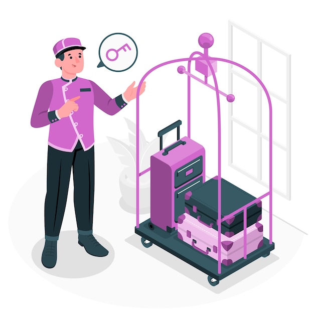 Free Vector bellhop concept illustration