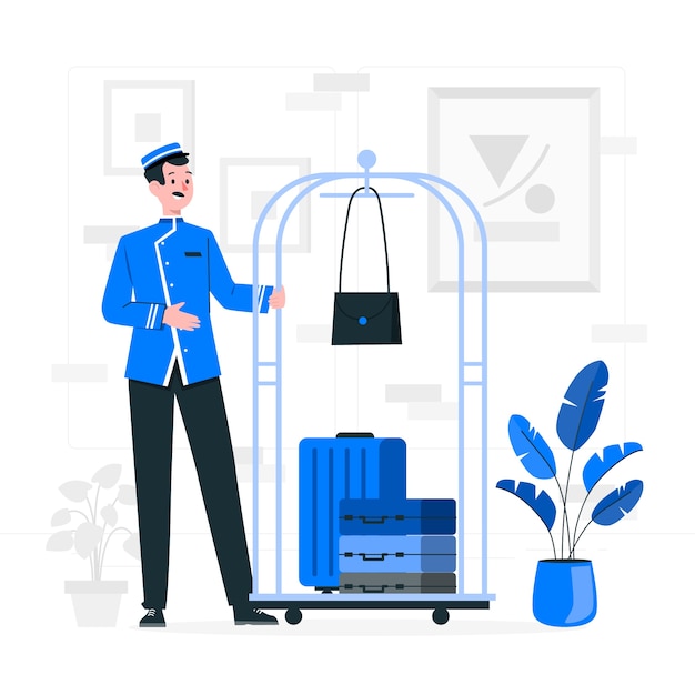 Free Vector bellhop concept illustration