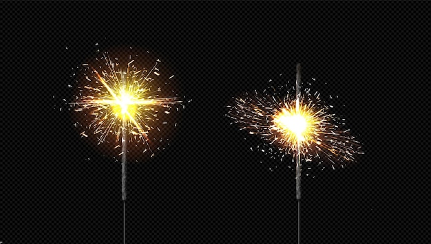 Free Vector bengal fire candle with sparkler firework light