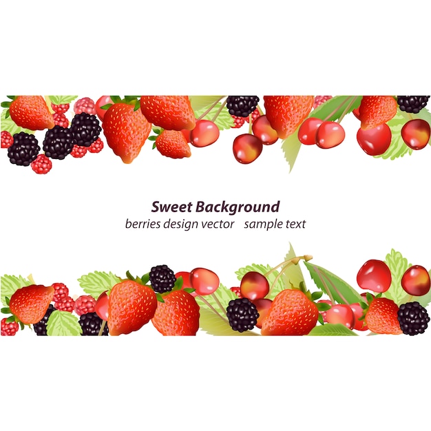 Free Vector berries frame background