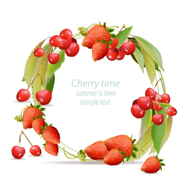 Berries wreath background