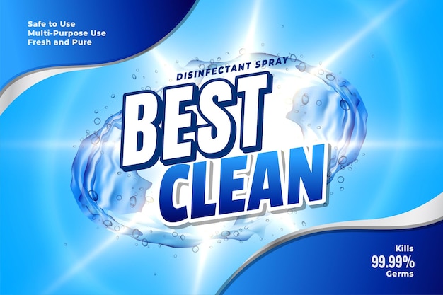 Free Vector best detergent cleaner label for product promotion