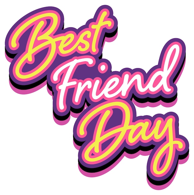 Best Friend Day Lettering Logo