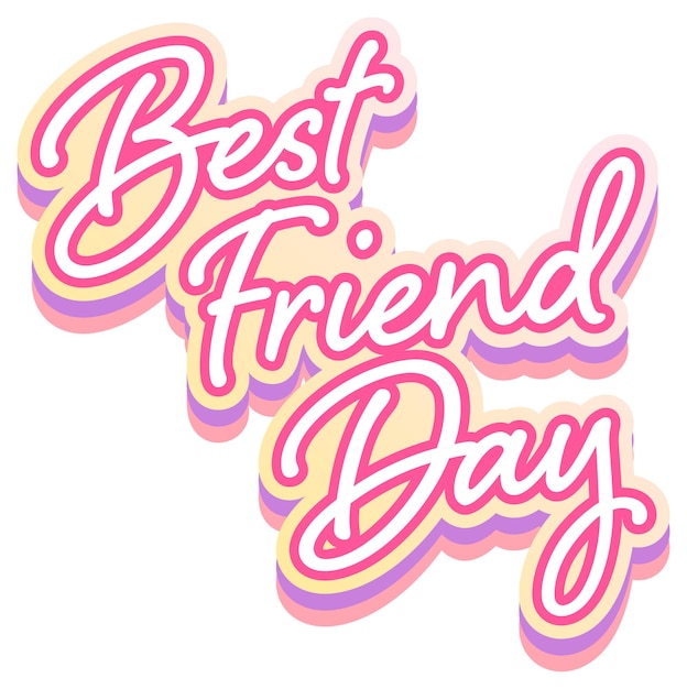 Best Friend Day Lettering Logo