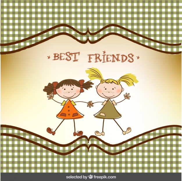 Free vector best friend greeting card