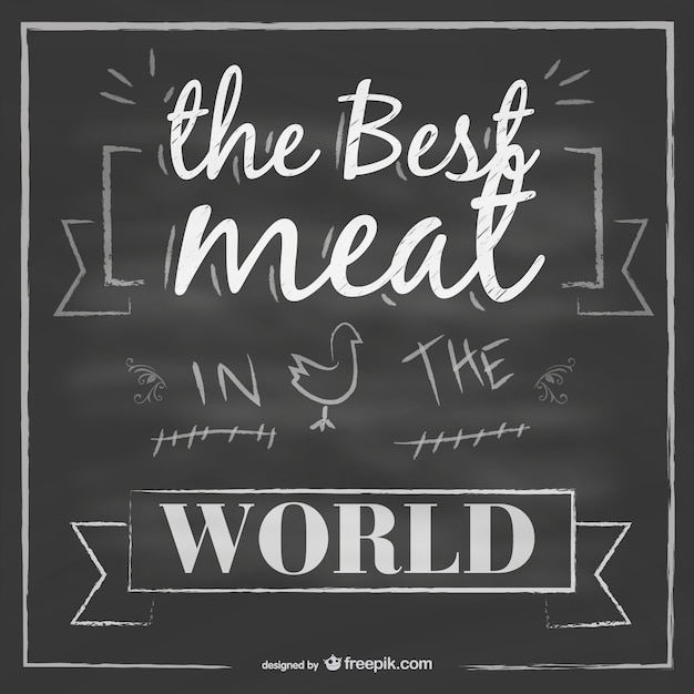 Free Vector the best meat chalkboard