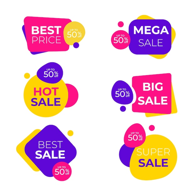 Best sales banner set with funny shapes