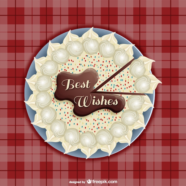 Free Vector best wishes cake