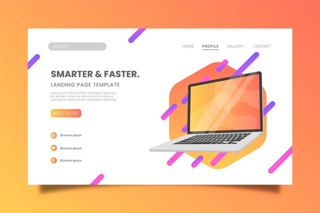 Better laptop design landing page template