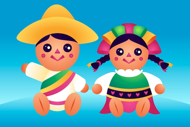 Beuatiful mexican doll illustration