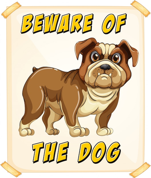 Free Vector beware of dog