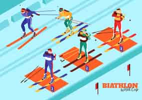 Free vector biathlon world cup illustration