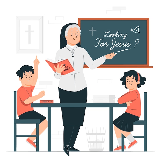 Bible teaching concept illustration