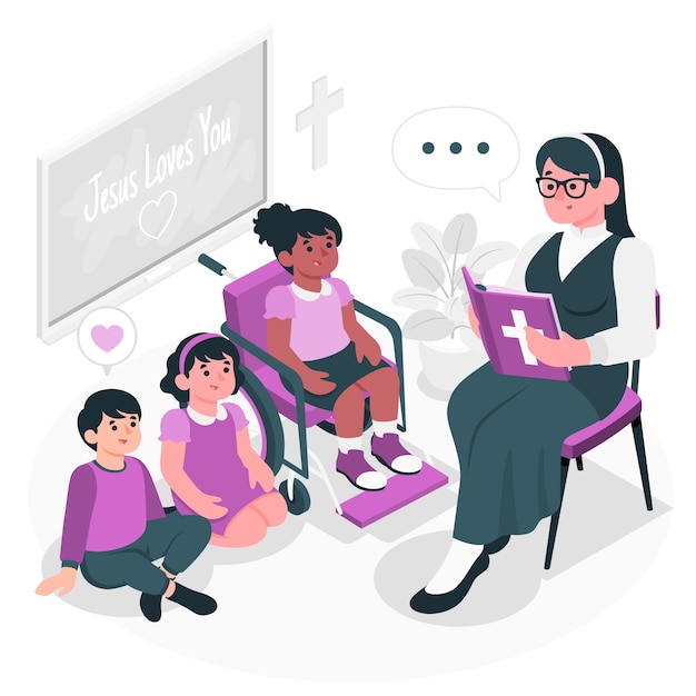 Bible teaching concept illustration