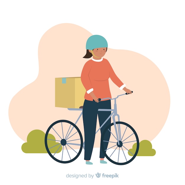 Free Vector bicycle delivery