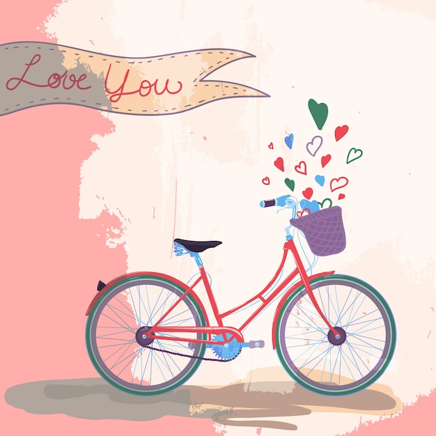 Free Vector bicycle loves you