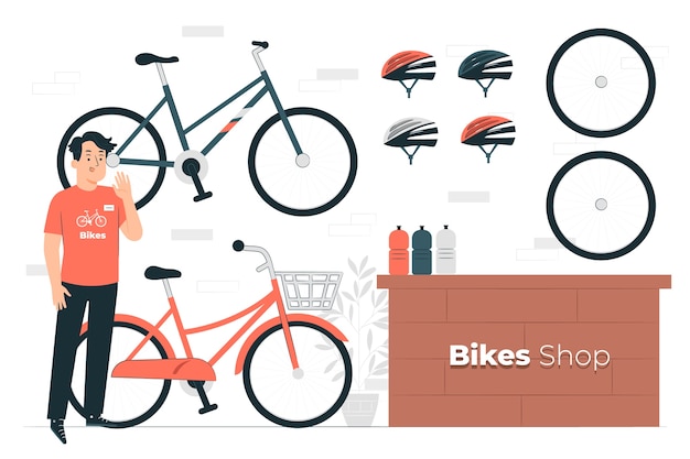 Bicycle shop concept illustration