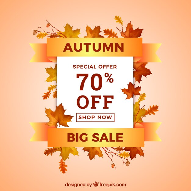 Big autumn sale background