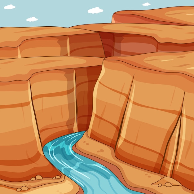 Free Vector big canyon with river